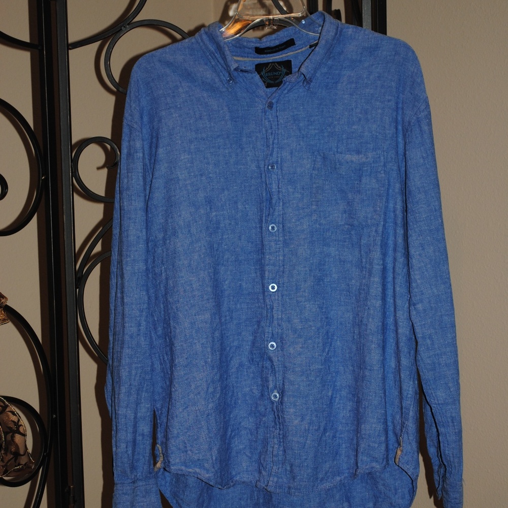 Men's Bruno Washable linen blend button down shirt